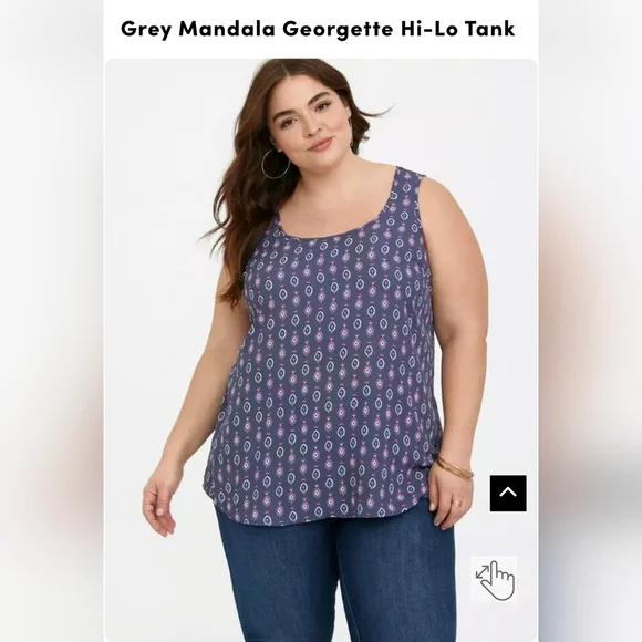 Torrid Purple Patterned Tank Top - Picture 3 of 9